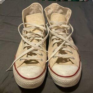 Converse Chuck Taylor High Tops. Off white mens size 12